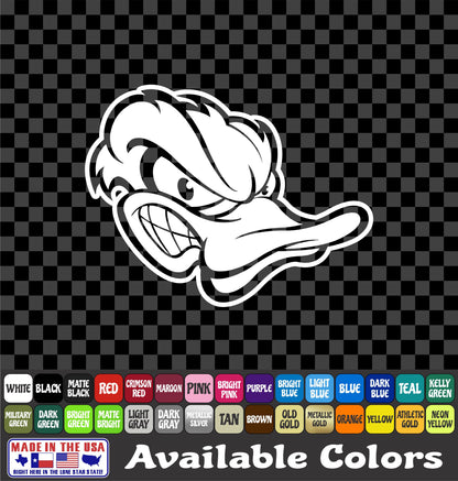 Angry Duck Head Sticker Mascot Waterfowl Hunting Oregon Vinyl Decal