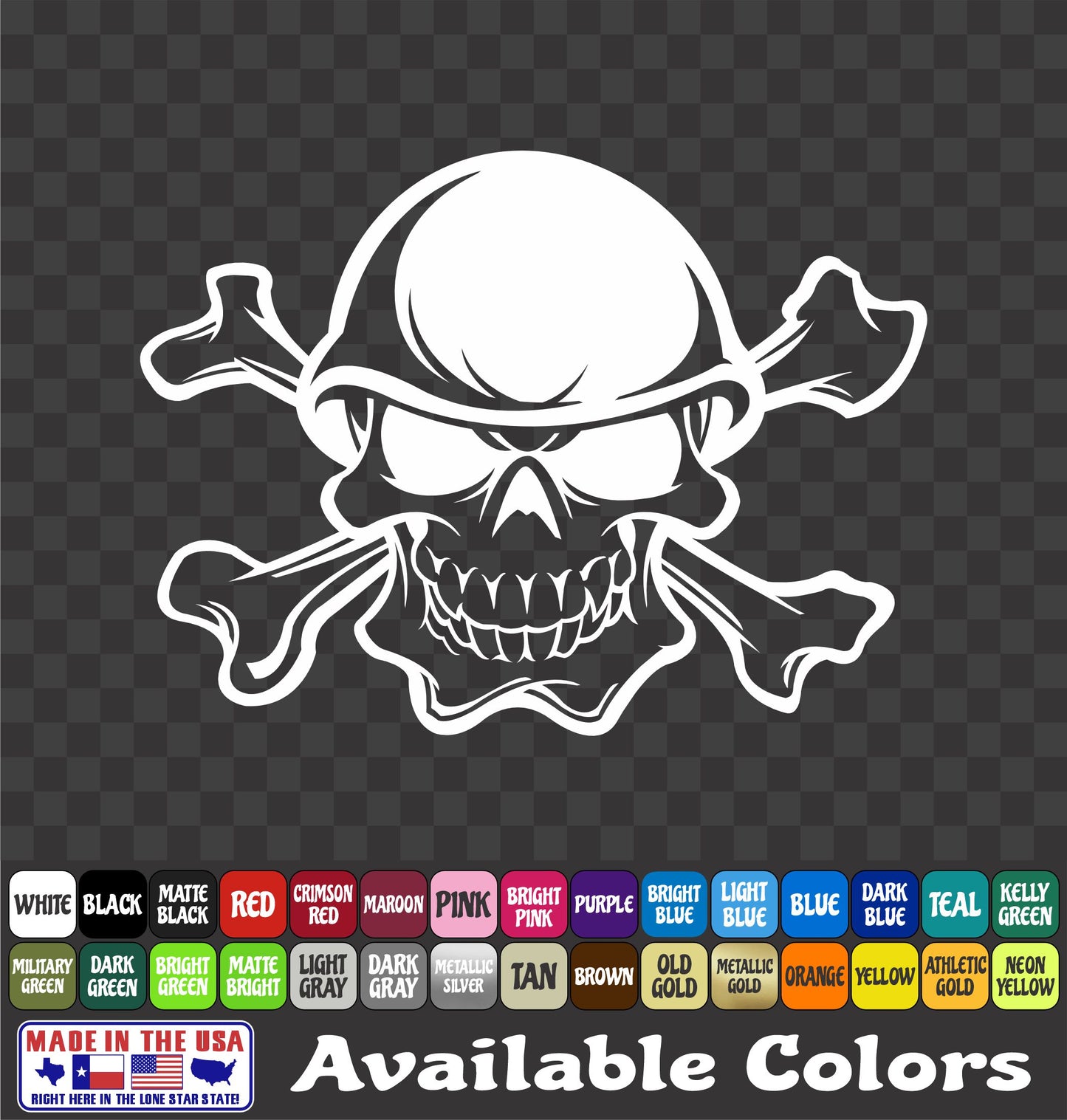 Skull Decal Military Helmet Skeleton Army Bones Vinyl Sticker