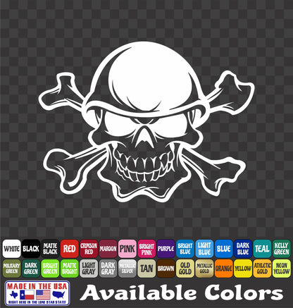 Skull Decal Military Helmet Skeleton Army Bones Vinyl Sticker