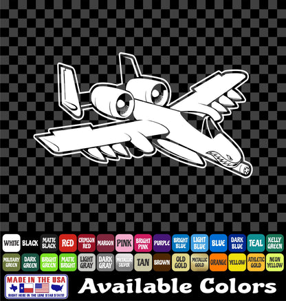 A-10 Warthog Airplane Sticker – Air Force Military Aircraft Vinyl Decal