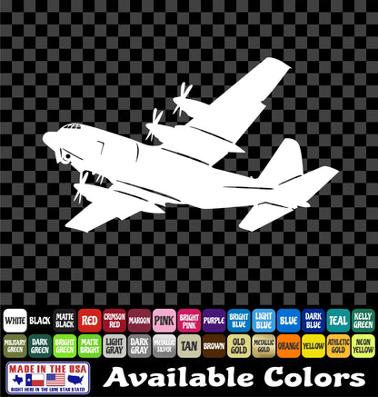 C-130 Airplane Sticker – Air Force Hercules Cargo Plane Military Vinyl Decal