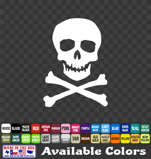 Skull and Crossbones Logo Vinyl Decal Sticker Car Truck Window