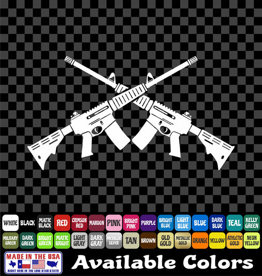 Crossed Rifle Sticker – Tactical Military Style Vinyl Decal