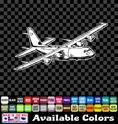 C-130 Airplane Sticker – Air Force Hercules Cargo Plane Military Vinyl Decal
