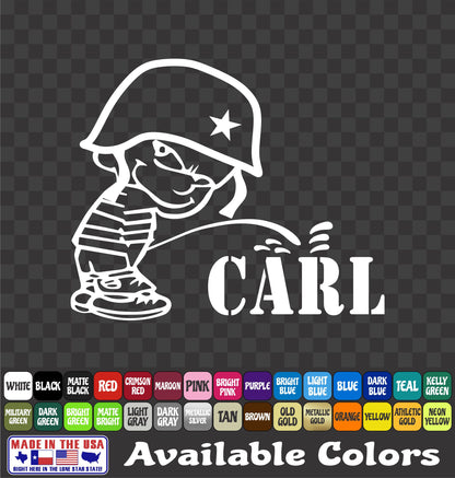 Piss On CARL Sticker – Military Funny Vinyl Decal