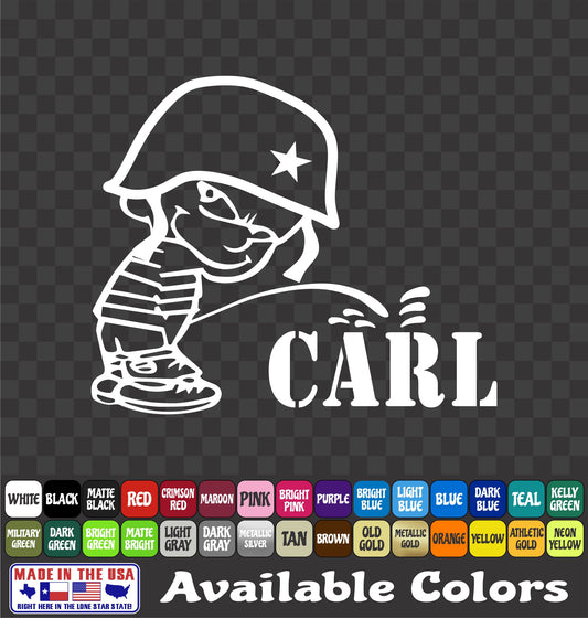 Piss On CARL Sticker – Military Funny Vinyl Decal