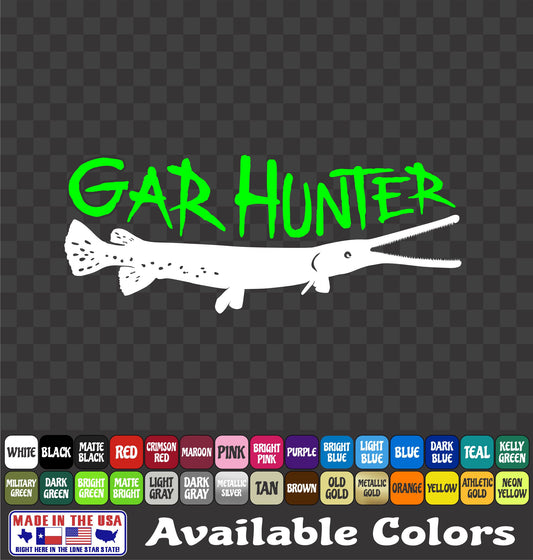 Gar Hunter Bowfishing Vinyl Decal – Alligator Gar & Airboat (2 color)