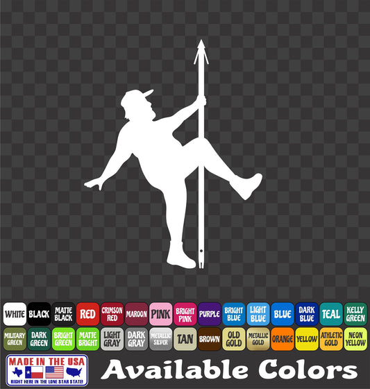 Dad Bod Bowfishing Guy Vinyl Decal – Funny Fishing Sticker