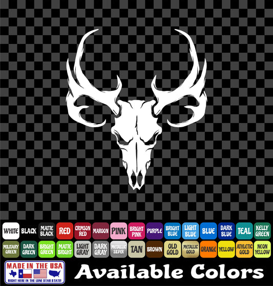 Deer Skull Sticker – Whitetail Antlers Buck Hunting Vinyl Decal