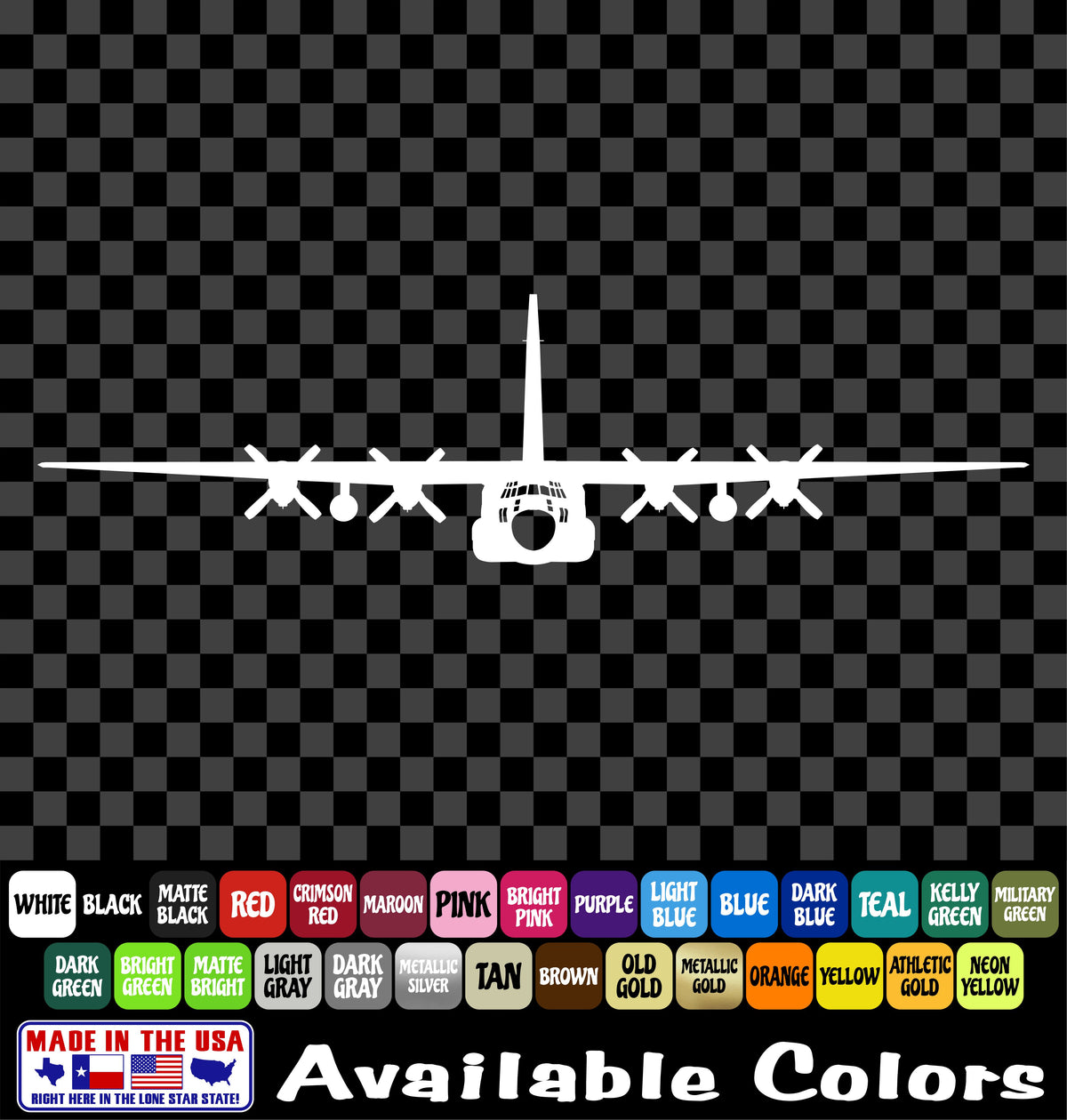 C-130 Hercules Decal – Military Cargo Aircraft Vinyl Sticker