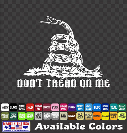 Gadsden Flag Vinyl Decal – Don’t Tread on Me Rattlesnake Sticker