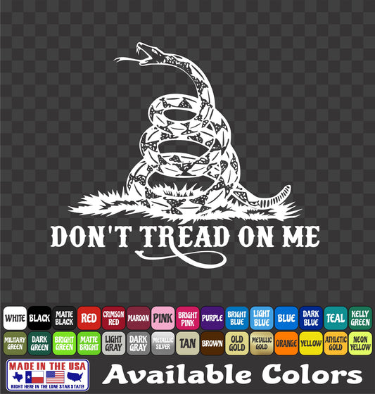 Gadsden Flag Vinyl Decal – Don’t Tread on Me Rattlesnake Sticker