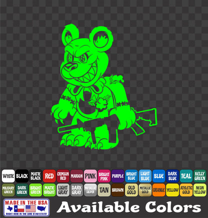 Evil Teddy Bear Zombie Sticker Tactical 2A Voodoo Vinyl Window Decal