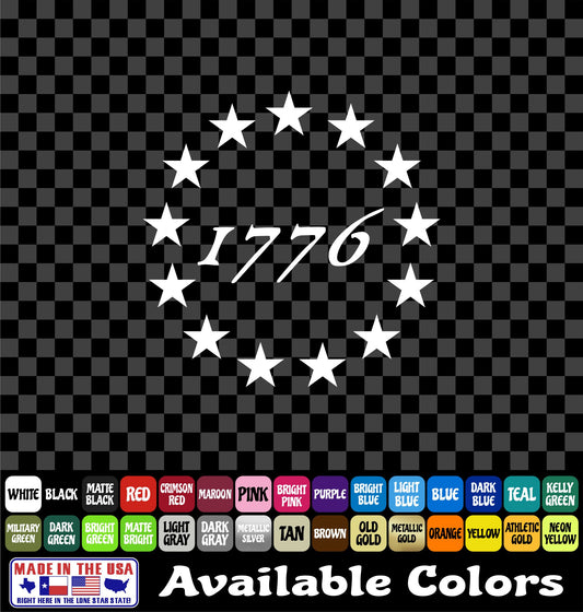 1776 Patriot Vinyl Decal – American Sticker