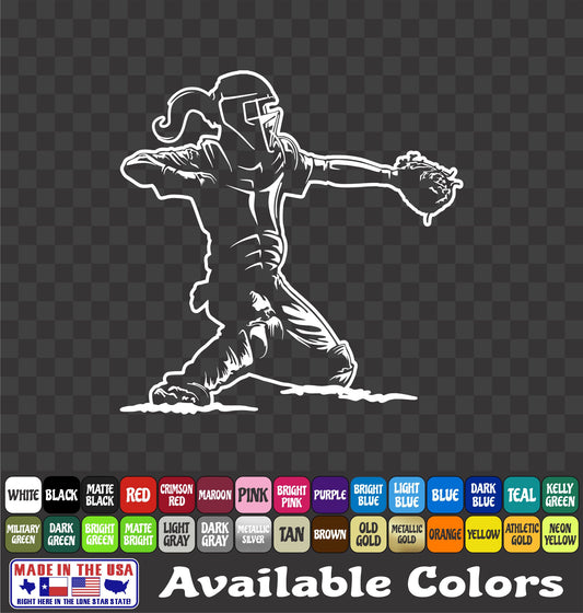 Baseball Softball Catcher Sticker Slugger Glove Vinyl Decal