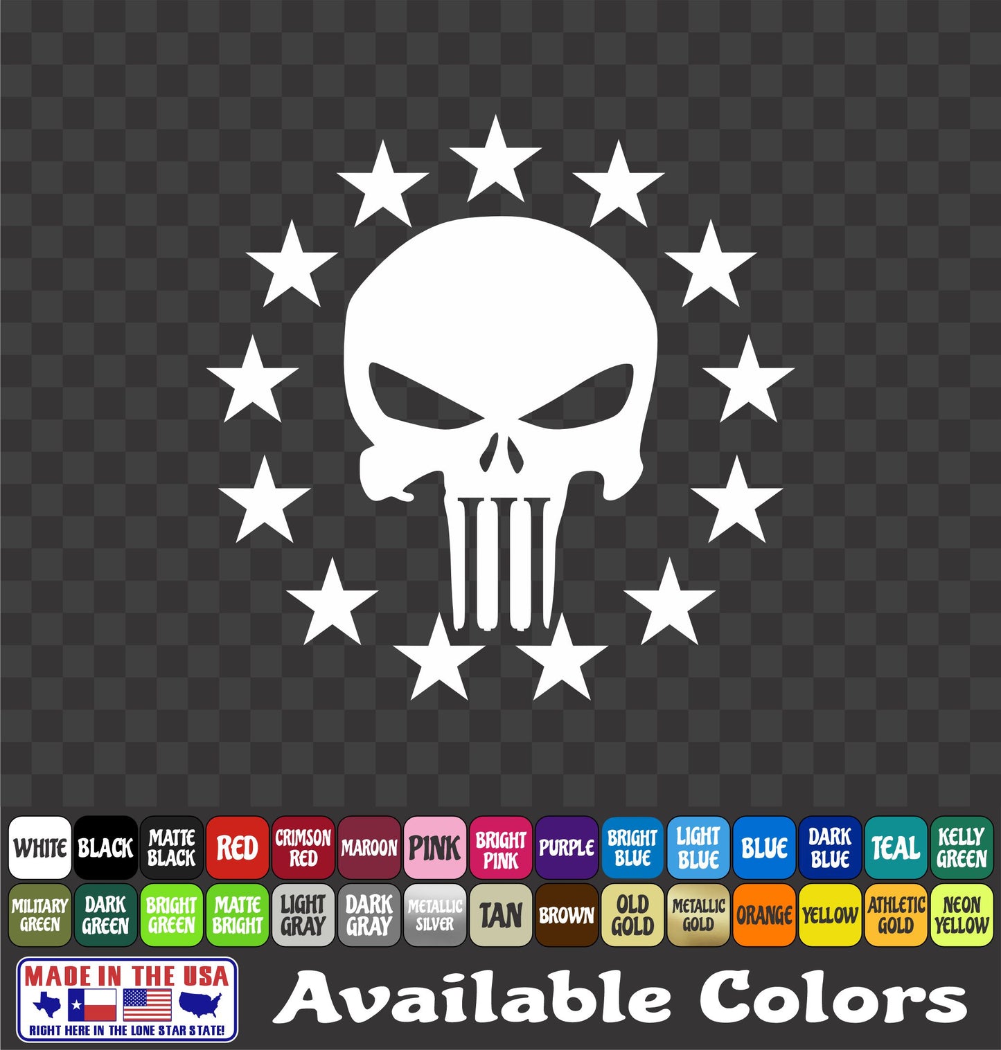 Punisher Skull Sticker – American Patriot Military Vinyl Decal