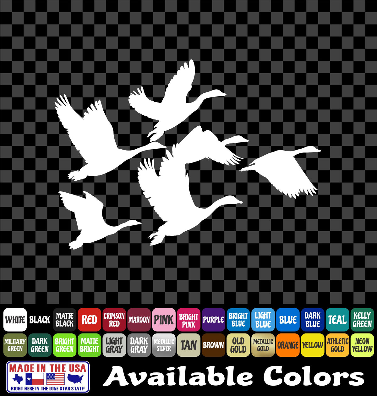 Geese Landing Decal – Goose Flock Waterfowl Duck Hunting Vinyl Sticker