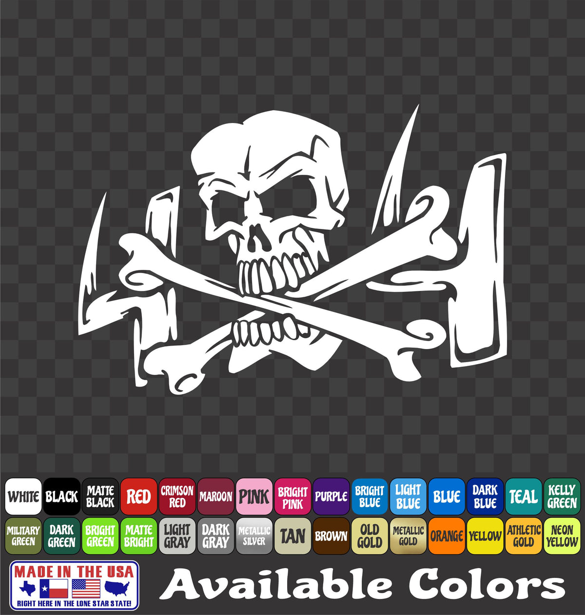 4x4 Skull Crossbones Sticker Offroad Mud ATV Vinyl Truck Window Decal