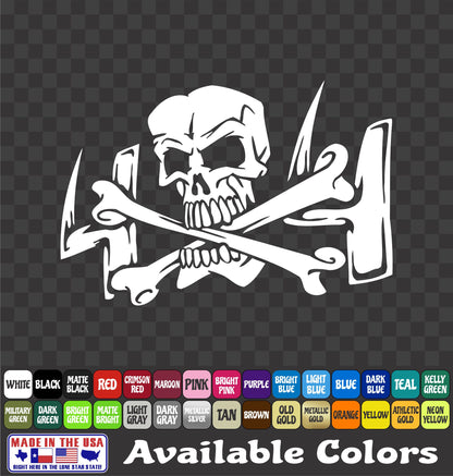 4x4 Skull Crossbones Sticker Offroad Mud ATV Vinyl Truck Window Decal