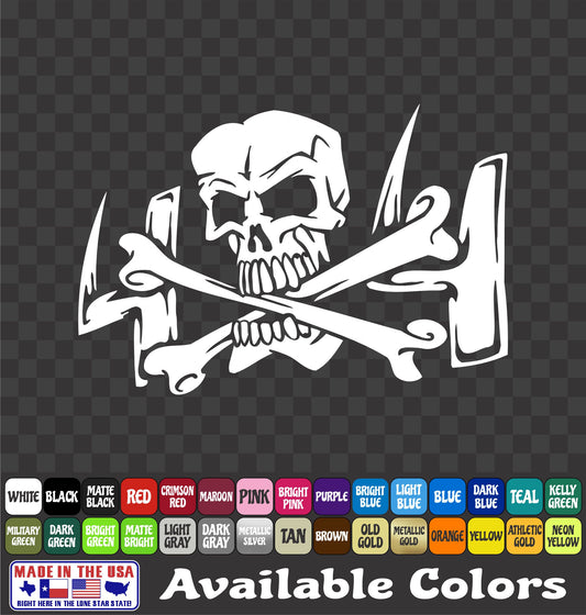 4x4 Skull Crossbones Sticker Offroad Mud ATV Vinyl Truck Window Decal