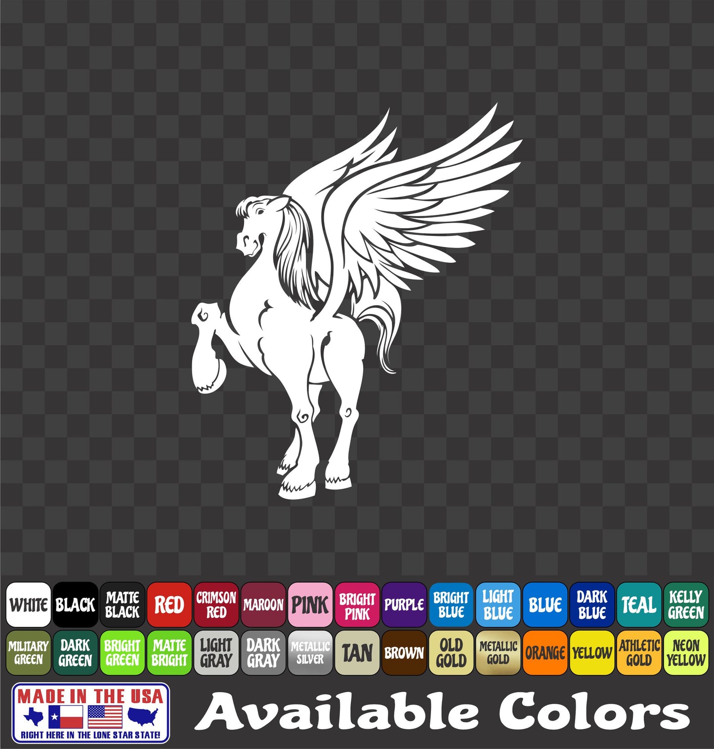 Cute Pegasus Horse Sticker Winged Pony Adorable Fantasy Vinyl Window Decal