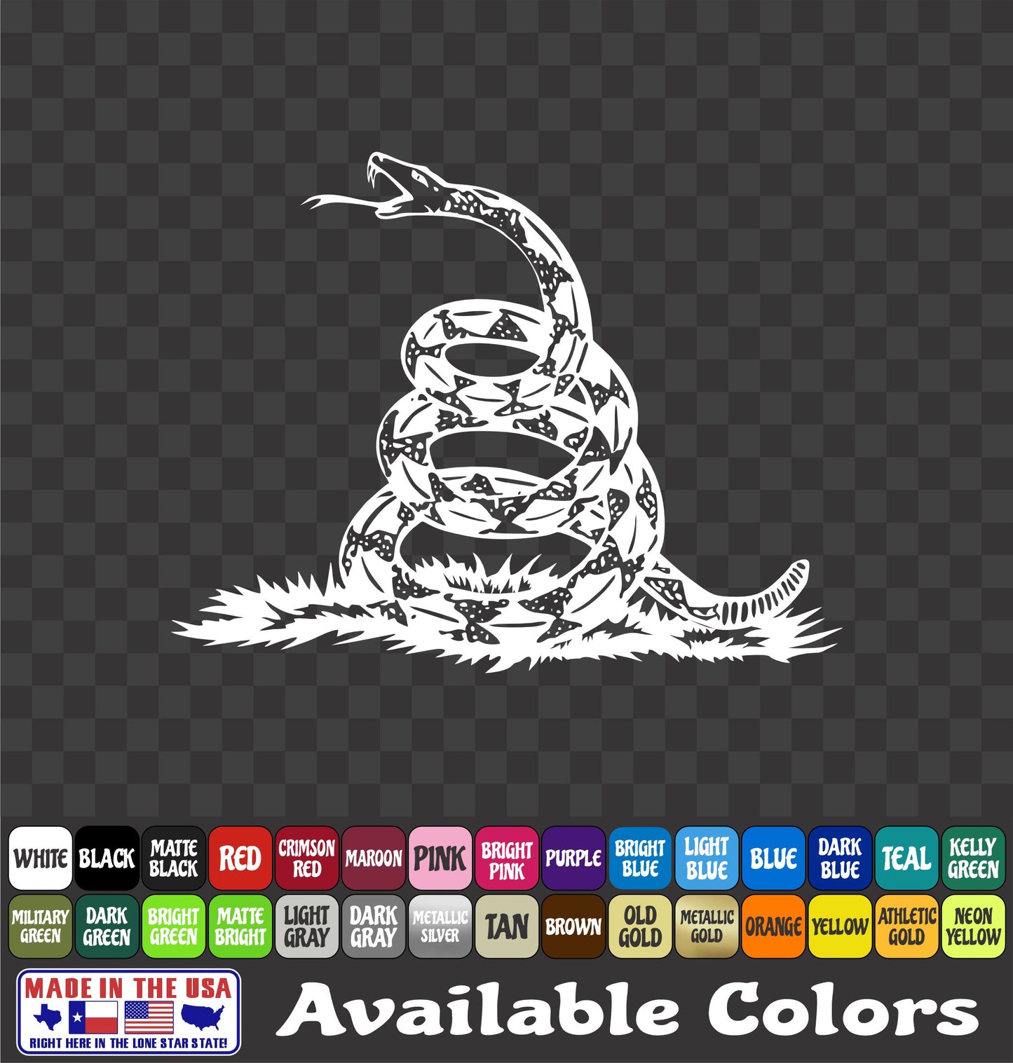 Gadsden Flag Vinyl Decal – Don’t Tread on Me Rattlesnake Sticker