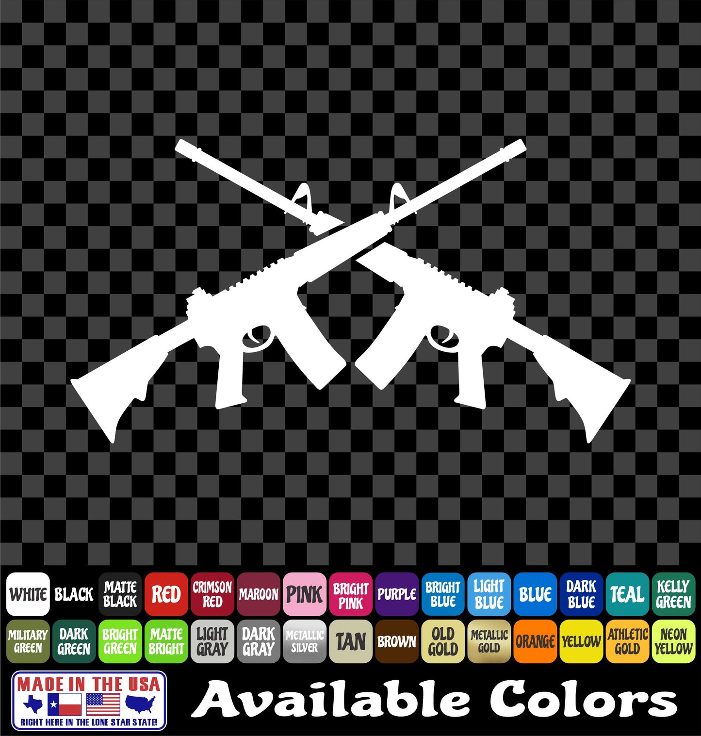 Crossed Rifle Sticker – Tactical Military Style Vinyl Decal