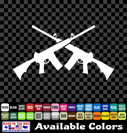 Crossed Rifle Sticker – Tactical Military Style Vinyl Decal
