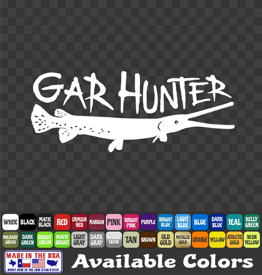 Gar Hunter Bowfishing Vinyl Decal – Alligator Gar (1 color)