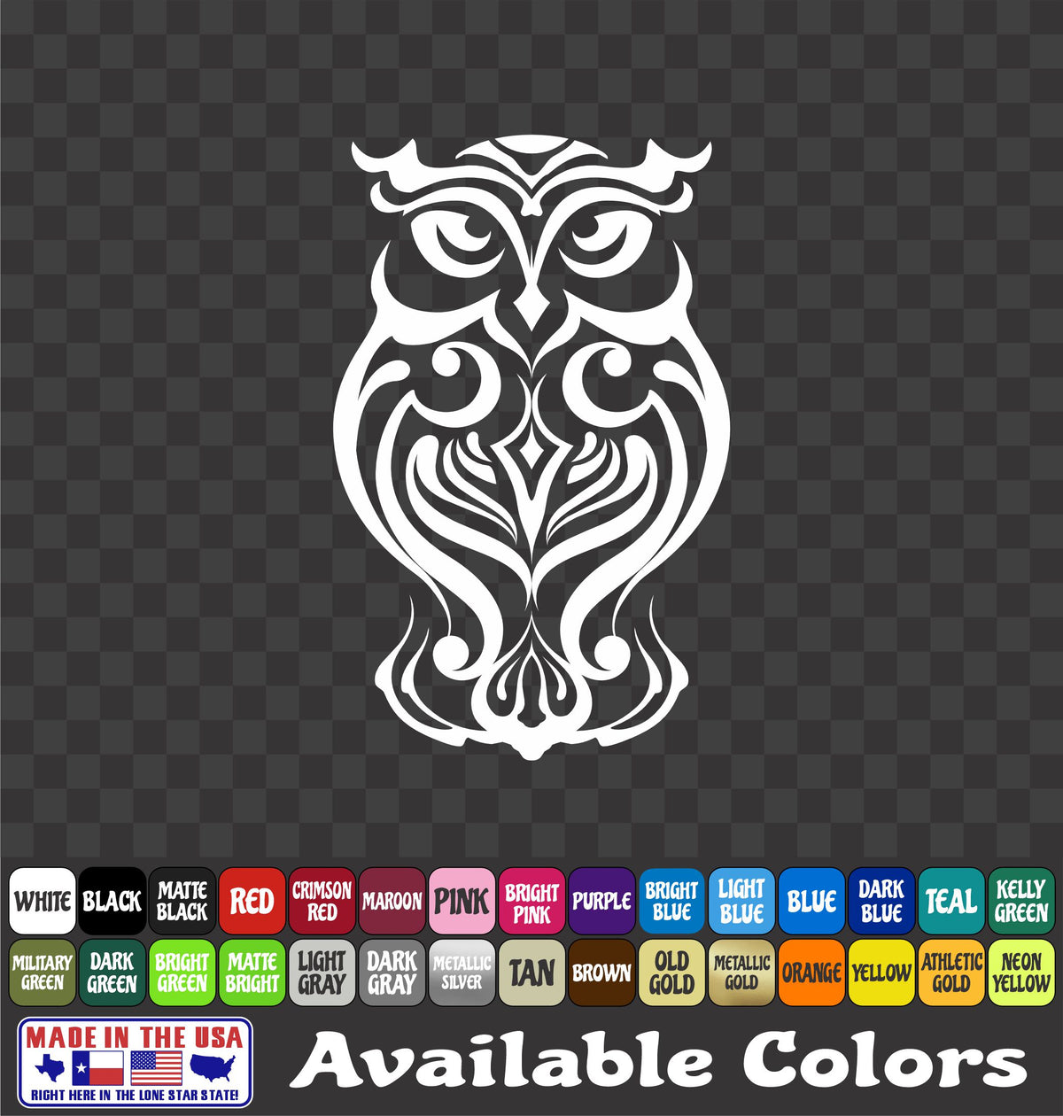 Fancy Owl Sticker Vinyl Decal Car Truck Van Window