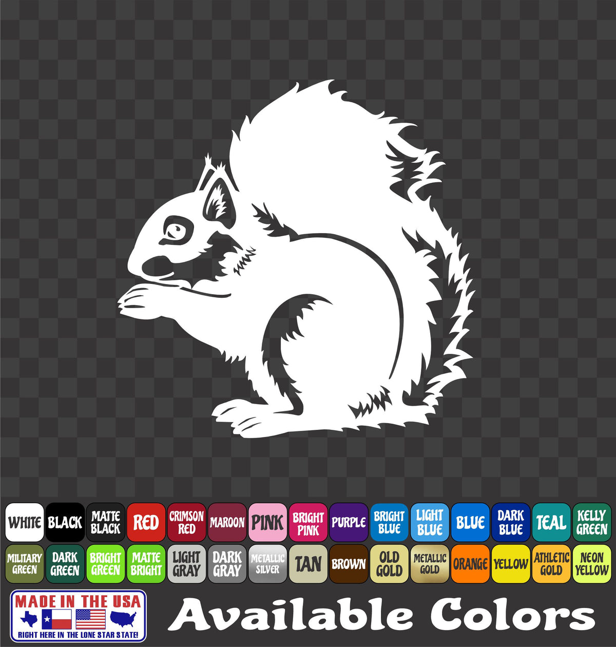 Squirrel with Nut Funny Cute Sticker Animal Vinyl Decal Car Truck Window
