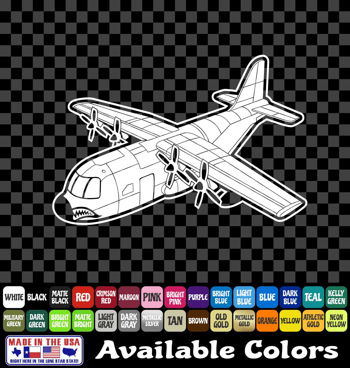C-130 Hercules Decal – Military Cargo Aircraft Vinyl Sticker