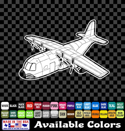 C-130 Hercules Decal – Military Cargo Aircraft Vinyl Sticker