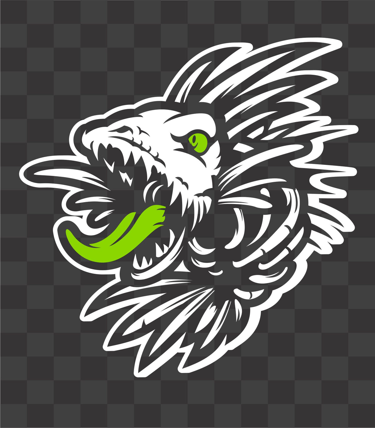Scary Zombie Fish Skeleton Vinyl Decal – Evil Fishing Skull Sticker (2 color)