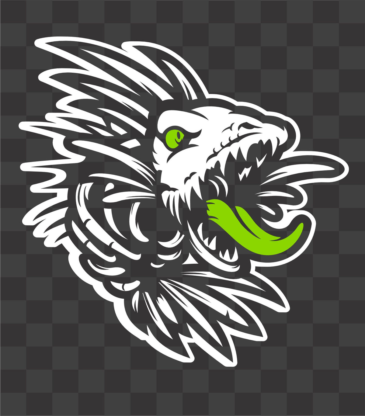 Scary Zombie Fish Skeleton Vinyl Decal – Evil Fishing Skull Sticker (2 color)