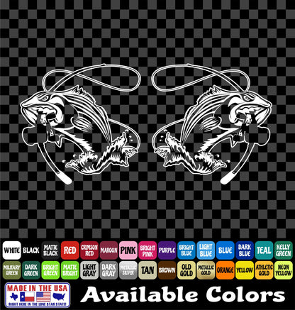 Jumping Striper Fishing Vinyl Decal – Angry Fish Sticker