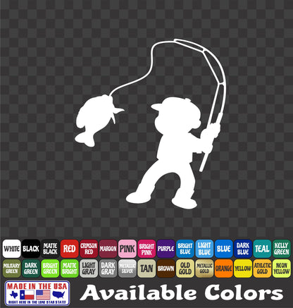Kid Crappie Fisherman Vinyl Decal – Fishing Sticker