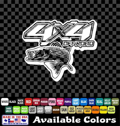 4x4 Off-Road Striper Fish Vinyl Decal