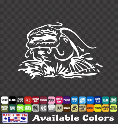 Flathead Catfish Noodling Vinyl Decal
