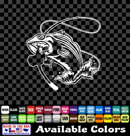 Jumping Striper Fishing Vinyl Decal – Angry Fish Sticker