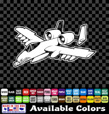 A-10 Warthog Airplane Sticker – Air Force Military Aircraft Vinyl Decal