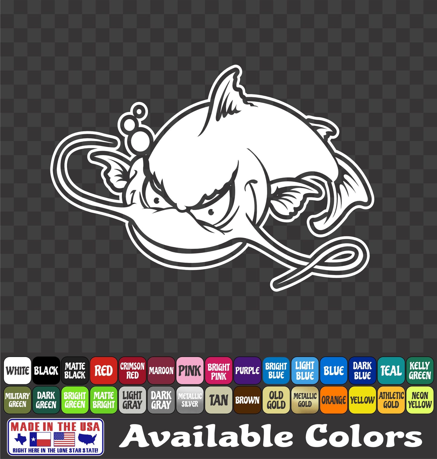 Channel Catfish Noodling Hand Fish Vinyl Decal – Fishing Sticker