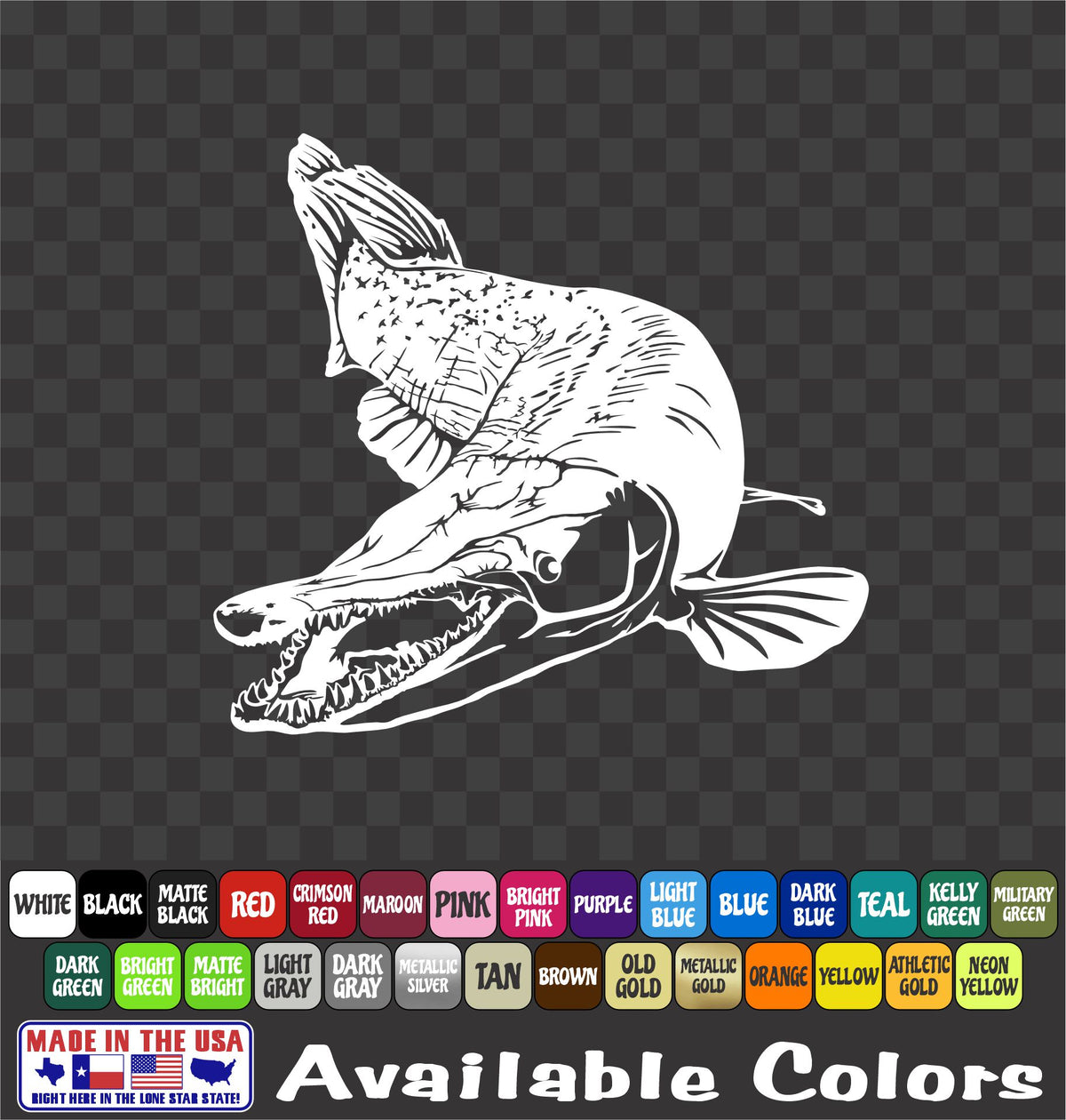 Alligator Gar Bowfishing Trophy Hunter Vinyl Decal