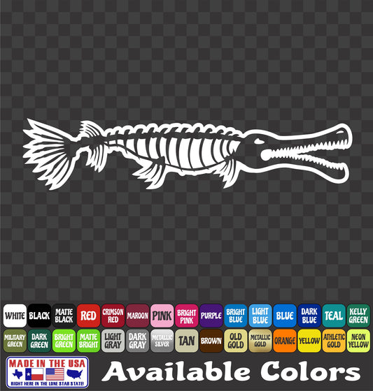 Alligator Gar Skeleton Outline Bowfishing Vinyl Decal – Hunter Design