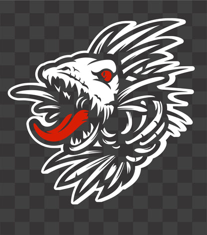 Scary Zombie Fish Skeleton Vinyl Decal – Evil Fishing Skull Sticker (2 color)