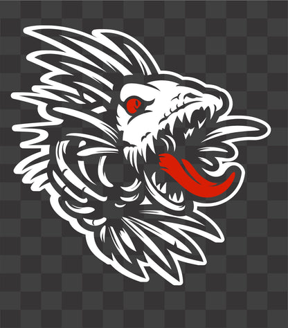 Scary Zombie Fish Skeleton Vinyl Decal – Evil Fishing Skull Sticker (2 color)