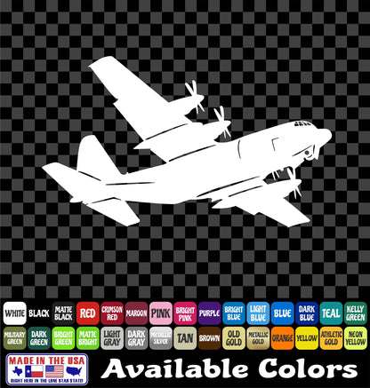 C-130 Airplane Sticker – Air Force Hercules Cargo Plane Military Vinyl Decal