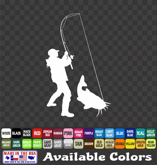 Catfish River Fishing Vinyl Decal – Blue, Channel, Flathead & Bullhead