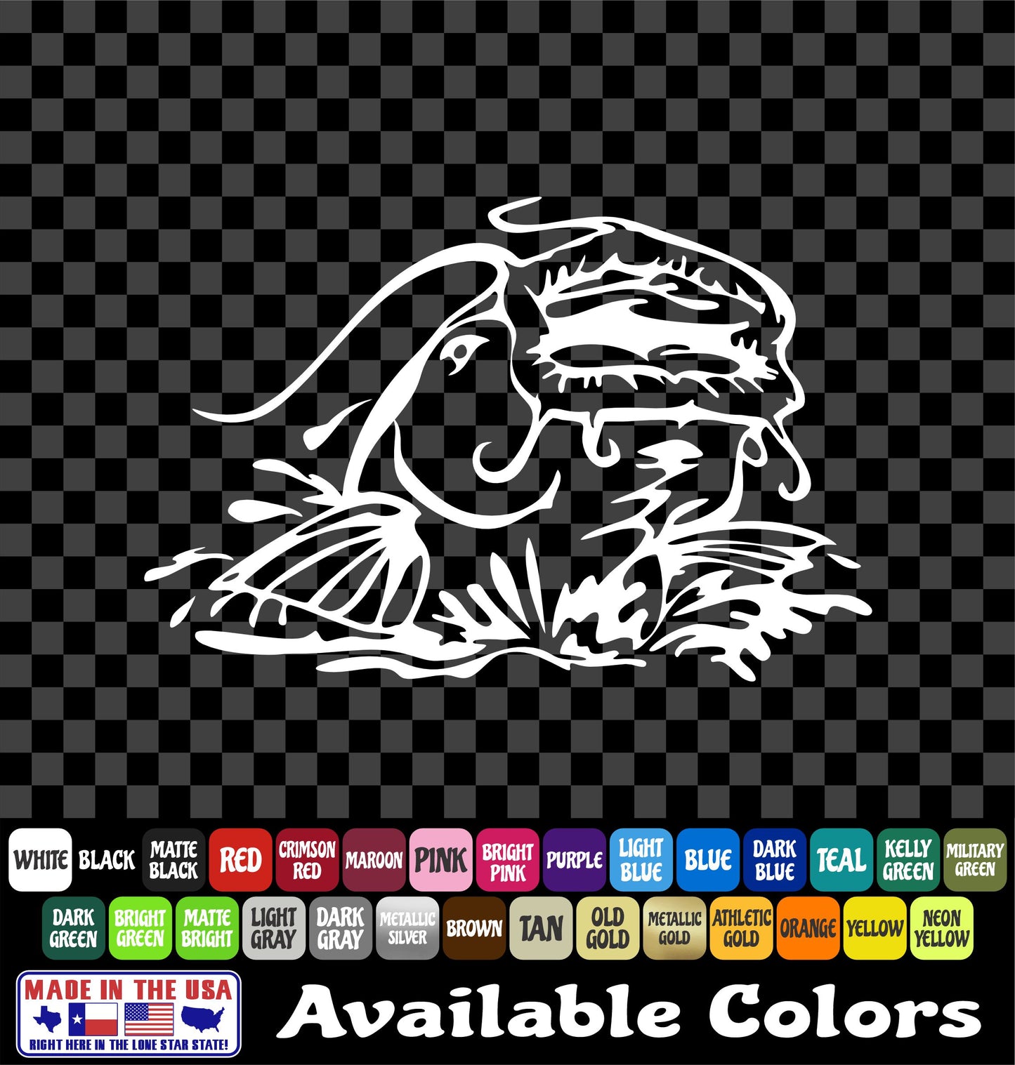 Flathead Catfish Noodling Vinyl Decal
