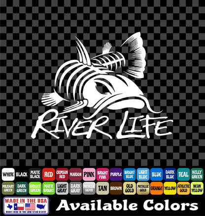 Flathead Catfish “River Life” Vinyl Decal